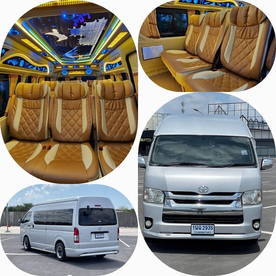 Traveling for one day or several days, we are ready to serve you. Meetings, training, seminars both in Bangkok and other provinces Reserve a car to play golf, daily charter or pick-up Provincial airport transfers wedding, ordination, pre-wedding Drama filming team and others according to customer needs We have many types of VIP vans to choose from according to the needs of customers. Van Toyota Commuter VIP 8 seats, 9 seats, 10-13 seats Van Hyundai H1 VIP 5 seats 7 seats Van Toyota Alphard, VIP seats, 5 seats Fortuner Suv size 7 seats